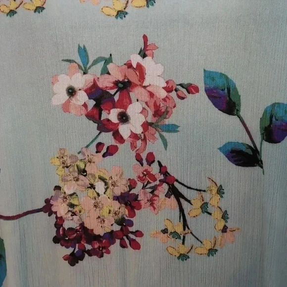 DAVI & DANI Women's V-Neck, Short Flutter Sleeve, Multicolor Floral Print - Picture 5 of 7